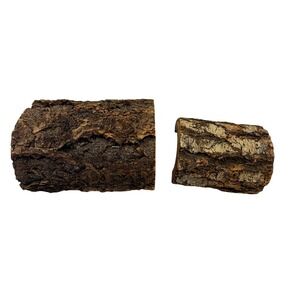 Natural Wood Bark Log Hideout Tunnel Set 2 Pieces for Reptiles Small Animals